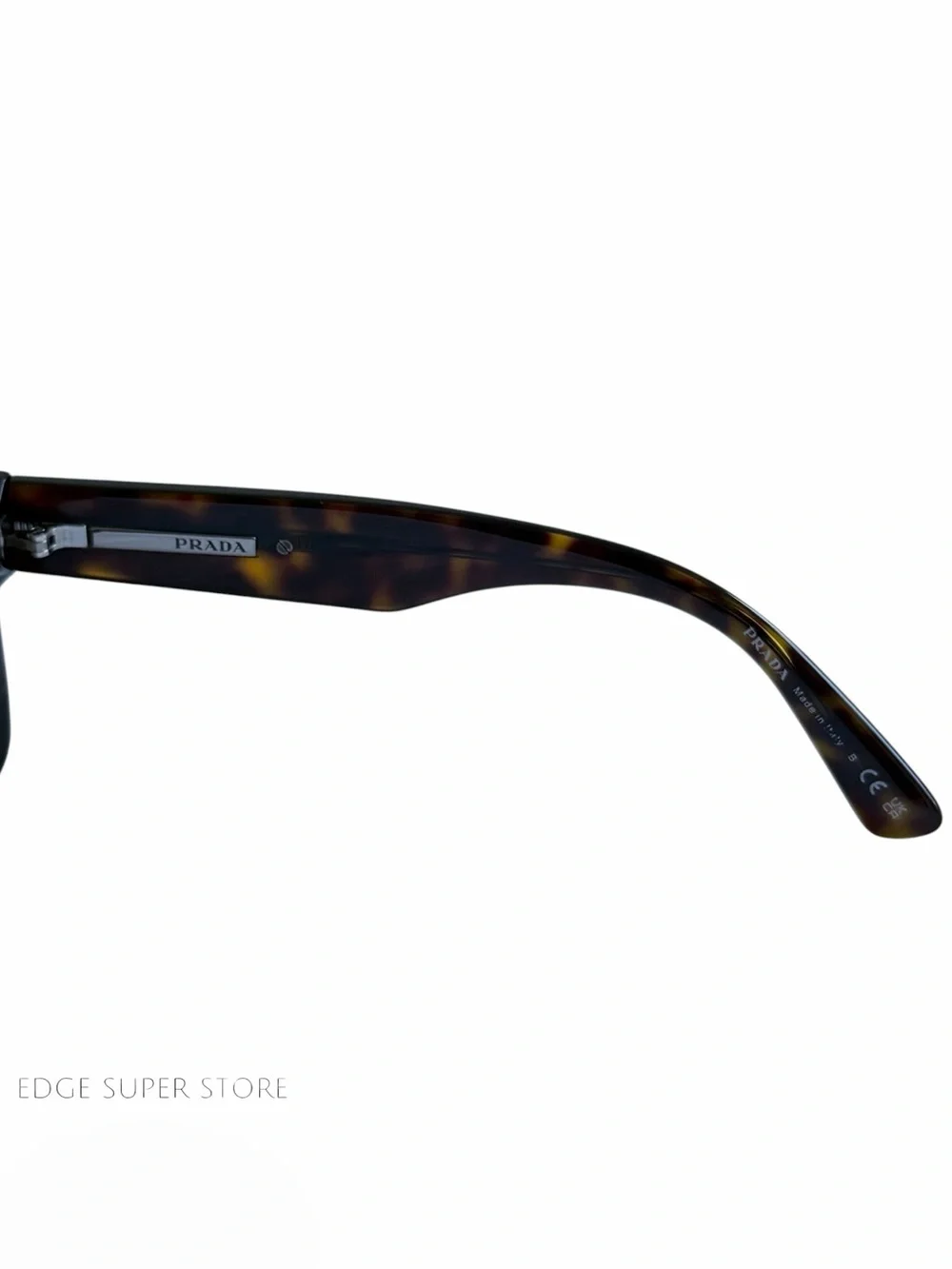 Prada Tortoise Rectangular Sunglasses Brown Lenses Italy w/ Case Unisex EUC